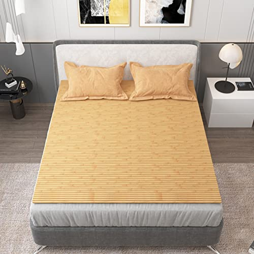 Bambus-Bunkie-Brett, faltbares Bettbrett, Ersatz für Queen-Size-Bett, Doppelbett, Einzelbett, unterstützt Ihre Boxspring- und Matratze, Nylonschnur für zusätzliche Haltbarkeit