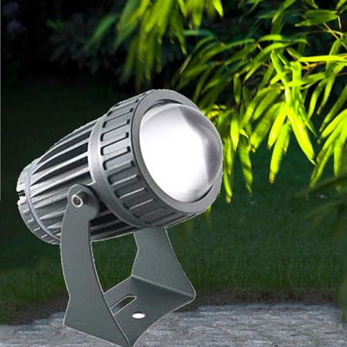 Luci Paesaggistiche - Faretto LED, Lampada da parete per esterni con fascio luminoso a LED AC 220V, faretto a fascio stretto impermeabile Ip67, staffa regolabile a 180° luce da terra(Warm white,10W)