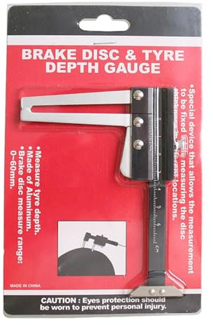 Scheibenbremsrotor-Mikrometer – Bremsscheiben-Messwerkzeug | Schnelles Und Genaues Dickenmesslineal | 0-60 Mm Metrischer Messschieber, Manueller Tiefenmesser Für Automatische Bremsscheiben, Reifenprof