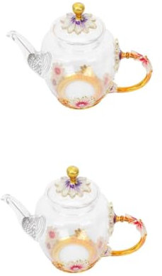 DECHOUS 2pcs Unique Scented Tea Container Heat Teapot Smooth Surface for Types