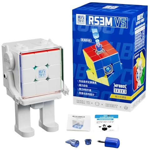 Zauberwürfel, Moyu RS3M V5 Magnetic Speed Cube mit Robot Stickerless Professioneller würfel 3D Sequenzielle Puzzles für Zauberwürfel Liebhaber (Magnetic Dual Adjustment Version with Robot Box)