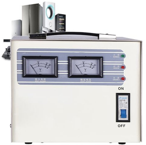 XCSCUK Stabilizzatore di Tensione, stabilizzatore di Corrente monofase 220V per Uso Domestico, con Protezione da sovratensione, per elettrodomestici instabili (2KVA)