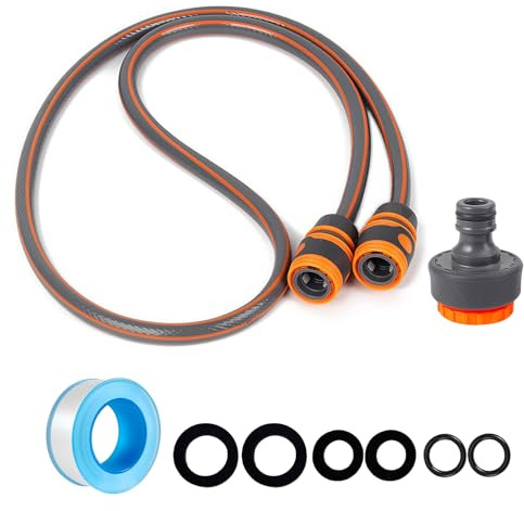 Garden Hose Connection Set for 2m Short Hose Pipe,2m Hose Connection Set with Connectors,Garden Tap Connectors and Fittings Adapter,Small HosePipe for Gardens Tap,Hose Reel,Car Washing