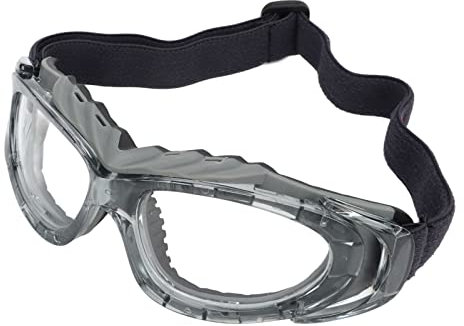 POENVFPO Lunettes de Sport, Basket-Ball, Football, Protection HD, Cyclisme, Course à Pied, Randonnée, Verres Incassables en Polycarbonate, Bandeau Réglable (Grey)