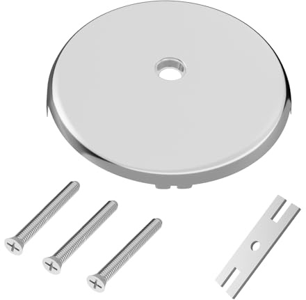 Fibetter Universal Bathtub Drain Overflow Faceplate - One Hole Tub Cover with Matching Screw, Chrome