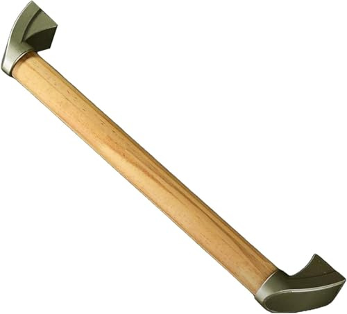Stödstång för badrum, trähandtag, 34 cm, träfärg, funktionshinder hjälphandtag, säkerhetshandtag för kök sovrum badkar, dusch, steg, inomhus/utomhus (34 cm)