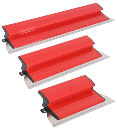 Drywall Skimming Blade Set, Plastering Tools with 3 Speed Skim Stainless Steel Skimming Blade (25cm+40cm+60cm), Plastering Spatula with Z-Shaped Handle (3-Piece Set)