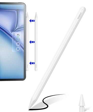 Baseus iPad Stylet Chargement sans Fil, 17H d'Autonomie, Palm Rejection, Détection d'Inclinaison, Stylus Pencil Magnétique pour iPad Pro 12,9'' 3-6 Gen /11'' 1-4 Gen, iPad Air 4/5, iPad Mini 6 | Palm Rejection Stylet pour iPad Pro 12,9 3-6 Gen. 11 1-4 Gen. iPad Air 4 5 / Mini 6
