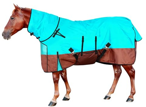 NVAAV 600D Winter-Pferdedecke aus Polyester, wasserdicht, 183 cm, mit verstellbarem Halsschutz (ohne Füllung), winddichte Abdeckung, geeignet für Scheunen, Ställe, Weiden und Gehege