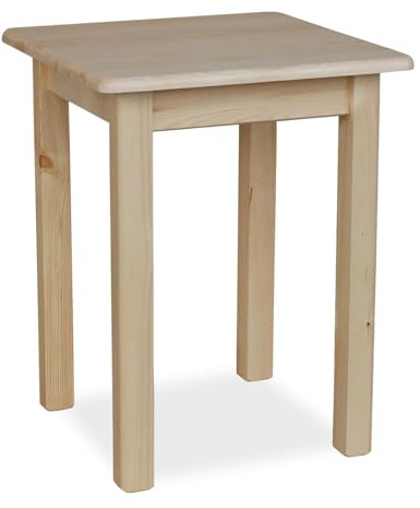 Metdrew Holzküchentisch | Kiefernholz | Tisch für 2 Personen | Kleiner Tisch | Wohnzimmertisch | Esstisch aus Holz | Tischplatte mit abgerundeten Kanten | Maße: 60x60 | Farbe: Kiefer (Natur)
