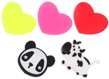 DECHOUS Smorzatori Antivibranti per Racchetta da Tennis 5 Pezzi in Silicone a Forma di Cuore Colorati Set Accessori Sportivi per Riduzione Vibrazioni e Protezione Gomito Giocatori Tennis