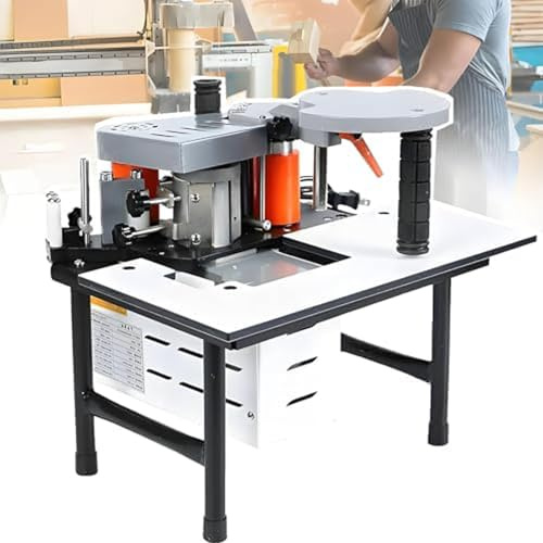 XueFulxion Canteadora Portátil,Máquina de Cantear Eléctrica - Herramienta Compacta de Pegamento Caliente Bricolaje y Talleres Domésticos,para Aplicar Cantos de Melamina