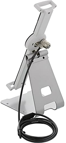 InLine 55727W - Supporto universale per tablet, 10-13, con serratura di sicurezza, 1,5 m, con chiave, colore: Bianco