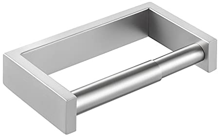 KES Toilet Roll Holder Wall Mounted, Spring Loaded Toilet Paper Holder 18/8 Stainless Steel Loo Roll Holder Brushed, A23075-2
