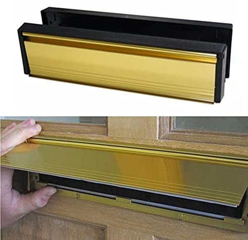 Homy puerta buzón, carta placa Mid Rail, puerta, solapa buzón de correos buzón para puerta placa 12 UPVC, dorado