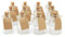 Set of 12 Mini Glass Bottles | Wedding Decorations Favours | 50ml Glass Bottles With Cork Lids | Includes Attached Labels | Kitchen Decorations | M&W