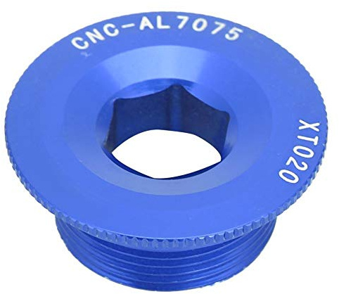 Dilwe Kurbelsatzschrauben, Aluminiumlegierung Langlebiger Kurbelarm M20 * 10 Schrauben Bolzen mit Gewinde BB-Achsenschrauben für 590 596 XT SLX Integriertes Kettenrad(Blau)