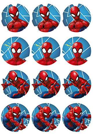 Modecor 12 Décorations en Azyme pour Biscuits Spiderman 5,8 cm