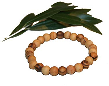 Prosudweb Bracelet de Perles Naturelles en Bois d'olivier (8082)