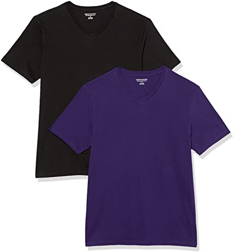 Amazon Essentials Maglietta a Maniche Corte con Scollo a V Uomo, Confezione da 2