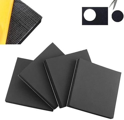 4PCS Gomma Adesiva Eva Foglio Neoprene Adesivo Isolante Guarnizione Adesiva Fogli di Schiuma Gomma Espansa per Mobili DIY(Spessore 2cm, 15x15cm)