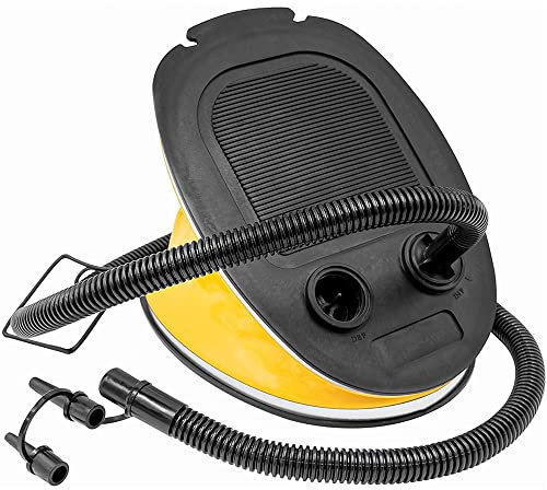 Crystals Foot Pump 5L, Extra Long Hose and 2 Nozzles Adapter, Foot Air Pump with 2 Way for Inflating and Deflecting Swimming Inflatables, Sofa, Padding Pools, Airbed Mattress