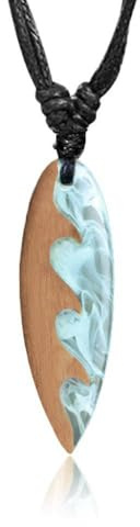 viva-adorno Surfer Kette Surfbrett Holz Surfboard Halskette Anhänger Wellen Wasser HK30e