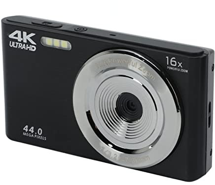 4K HD Camera, 16X Digital Zoom Camera 44MP Shockproof For Photography (Black)
