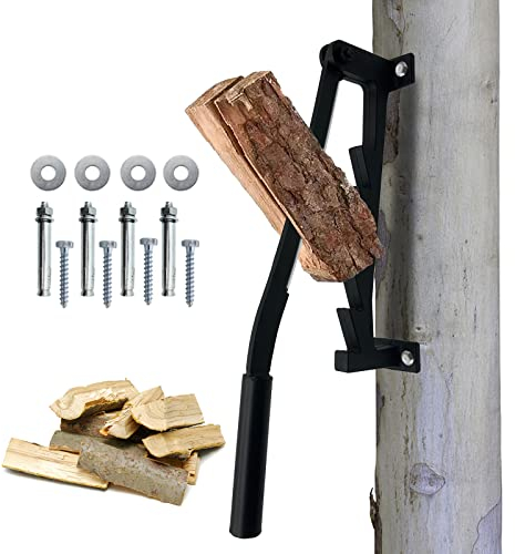 Rouzin Handholzspalter Wand Holzspalter,Manueller Holzspalter Wandhalterung AnzüNdholz Spalten Werkzeug füR Outdoor & Indoor,Holzspalter Manuell Mit VerläNgerungsgriff füR Indoor Und Outdoor