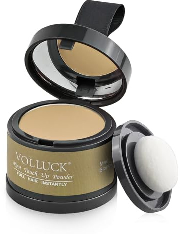 VOLLUCK Root - Polvere per ritocchi 4 g, copre le radici grigie e nasconde i capelli diradati, polvere per attaccatura dei capelli, per uomini e donne, aspetto naturale, facile da usare e compatta per