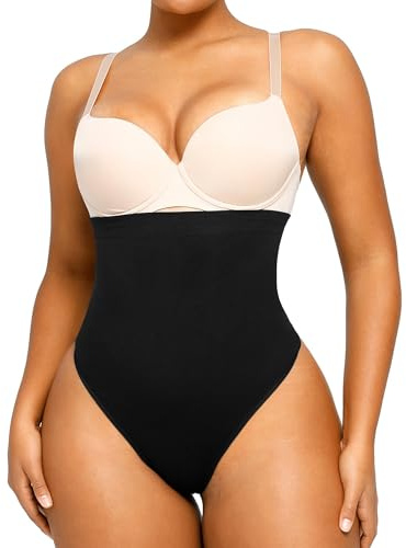 SHAPELLX Shapewear Tummy Control Womens Plus Size Compression Shapewear Seamless Waist Slimmer Underwear Panty Black