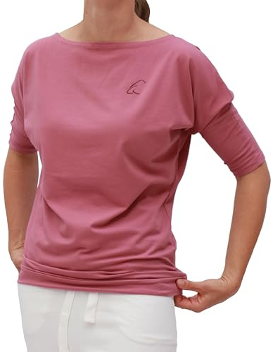 ESPARTO Camiseta de media manga Sadaa en algodón orgánico, Rosa de brezo, M