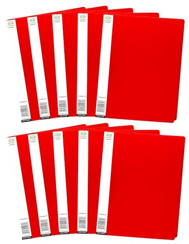 M1SS Red A4 Display Book Folder 20 Pocket Document Presentation Folder Wallet Presentation Project Display Folder Document Folder with Plastic Sleeves for Individuals School Office [10Pcs Pack]