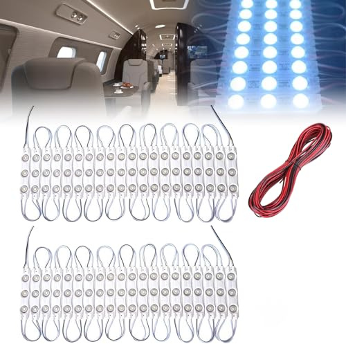 Vegena 120 LEDs Auto Innenbeleuchtung Streifenleuchten 12v Interior Licht Auto Leseleuchte Innenbeleuchtung Auto Led Deckenleuchten Kit Mit Verlängerungskabe Innenlichtleiste, Für Van Caravan Boot