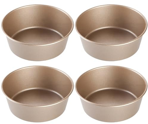 Ramekins for Air Fryer Egg Mould Egg Rings For Frying Baking Tools 4Pcs Air Fryer Egg Mould 4.5'' Air Fryer Egg Poacher Non Stick Cake Pan Muffin Tin Baking Moulds for Fried Egg Muffin Sandwiches