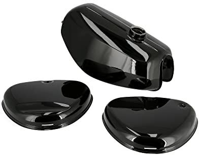 Set: Tank + Seitendeckel Enduro, Schwarz RAL 9005 - für Simson S51E, S70E