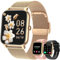 Smartwatch Damen Fitnessuhr Armbanduhr mit Telefonfunktion: Wasserdicht Fitness tracker Herren Bluetooth Anruf Smart Watch mit Herzfrequenz Schlafmonitor Schrittzähler Sportuhr Uhren für Android iOS