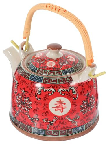 Amosfun Teiera Cinese in Ceramica Manico Per Teiera Bollitore Vintage Elegante E Funzionale Per Casa/ufficio