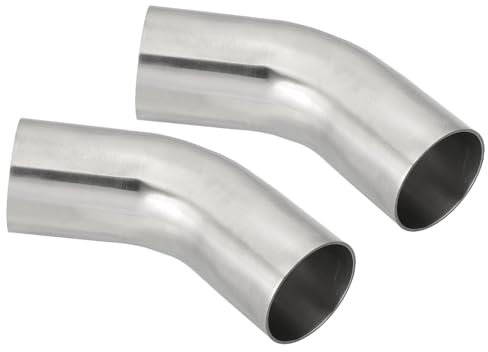 PATIKIL Curva a Gomito a 45 Gradi, Tubo Scarico Sanitario a 1 7/8 Od Gomito Mandrino Tubo Connettore per Saldatura Attrezzatura per Birrificio Hvac Ringhiera per Scale, 2Pz