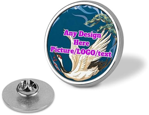Anstecknadel mit Foto – Individuell Gestaltete, Runde Anstecknadel mit 25 Mm Foto, Logo und Namen, Buttons, Lichtecht, Geeignet für Hemd, Jacke, Geschäft, Hochzeit, Personalisiert, 2,5 X 2,5 Cm