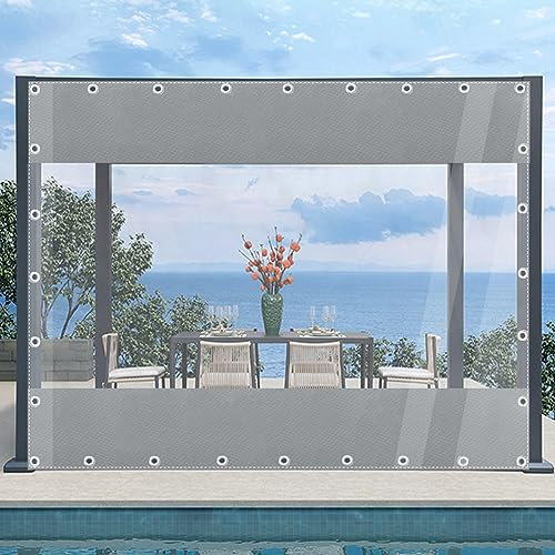Strapazierfähige wasserdichte transparente PVC-Seitenwände für Pavillon, 100 % wasserdicht und UV-beständig, wetterfest, Kunststoff-Planen-Vorhänge, ideal für den Außenbereich, Garten, Trennwand, 5 x