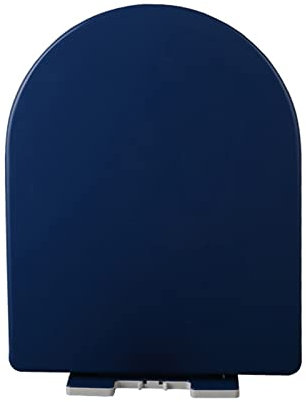Generic Siège de toilette en forme de D avec fermeture amortie et charnière à dégagement rapide, facile à installer, capacité de 150 kg (Bleu)