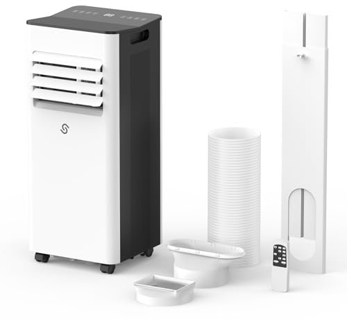 HUMILABS Portable Air Conditioner 9000 BTU 4 in 1, Air Conditioning Unit Cooling & Fan Mode, Digital Display & Remote Control,Dehumidifier, 24 Hour Timer & Sleep Mode, Flexible Window Kit