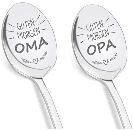 Regali della nonna e del nonno - 2 pezzi cucchiai con incisione, cucchiaio, regalo nonno, regali personalizzati nonna e nonno per regali di Pasqua