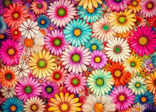 Bullglesup Puzzle pour adultes 1000 pièces, pétale avec affiche, pièces parfaitement imbriquées lettres au dos, pas de poussière, cadeau pour personnes âgées (70 x 50 cm)
