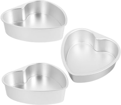 COLLBATH 3pezzi Teglia Cuore Per Torte in Alluminio Fondo Rimovibile Stampo Per Torta Forma Di Cuore Per Muffin Dessert e Feste Speciali