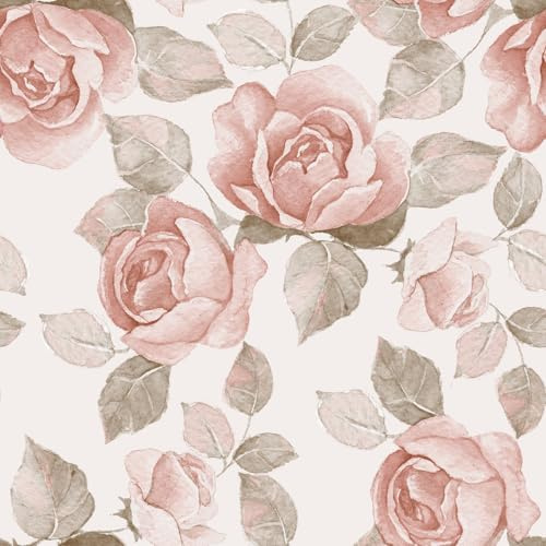 Yullpaper Selbstklebende Tapete Blumen Klebefolie Rosa für Möbel Tisch Wand Tapeten Schlafzimmer Flur Blumentapete Rosa Möbelfolie Schrankfolien Selbstklebend Klebefolie Motiv Blumen 44.5cm x 300cm