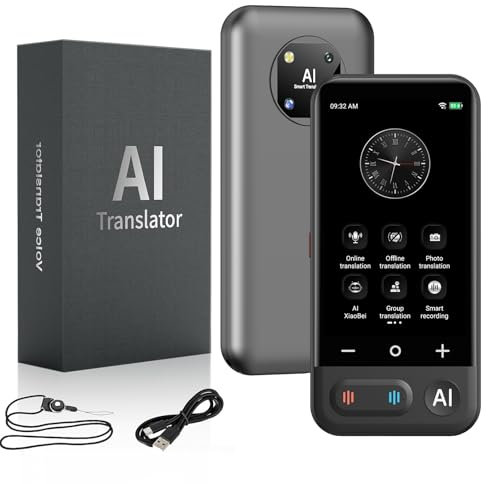 Sprachübersetzer Gerät, Translator Sofortübersetzer kein WLAN, ChatGpt AI Übersetzungsgerät mit Sprachausgabe (Z16)