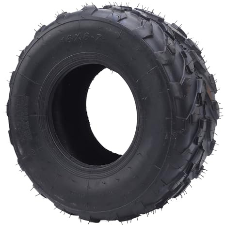 Luocute 16x8-7 ATV-Reifen, 7 Zoll Gummi-Reifen Anti-Schlupf-Punktionsbeständigkeitsersatzreifen für Quad Off Road Go Kart Mini-Fahrrad mit Verbessertem Griff