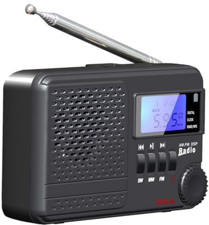 Artibetter Radio Numérique FM Multibande Portable Lecteur Mp3, Carte USB, Batterie 800mah, Mini Taille Légère en Plastique pour Usage Quotidien Plusieurs Styles